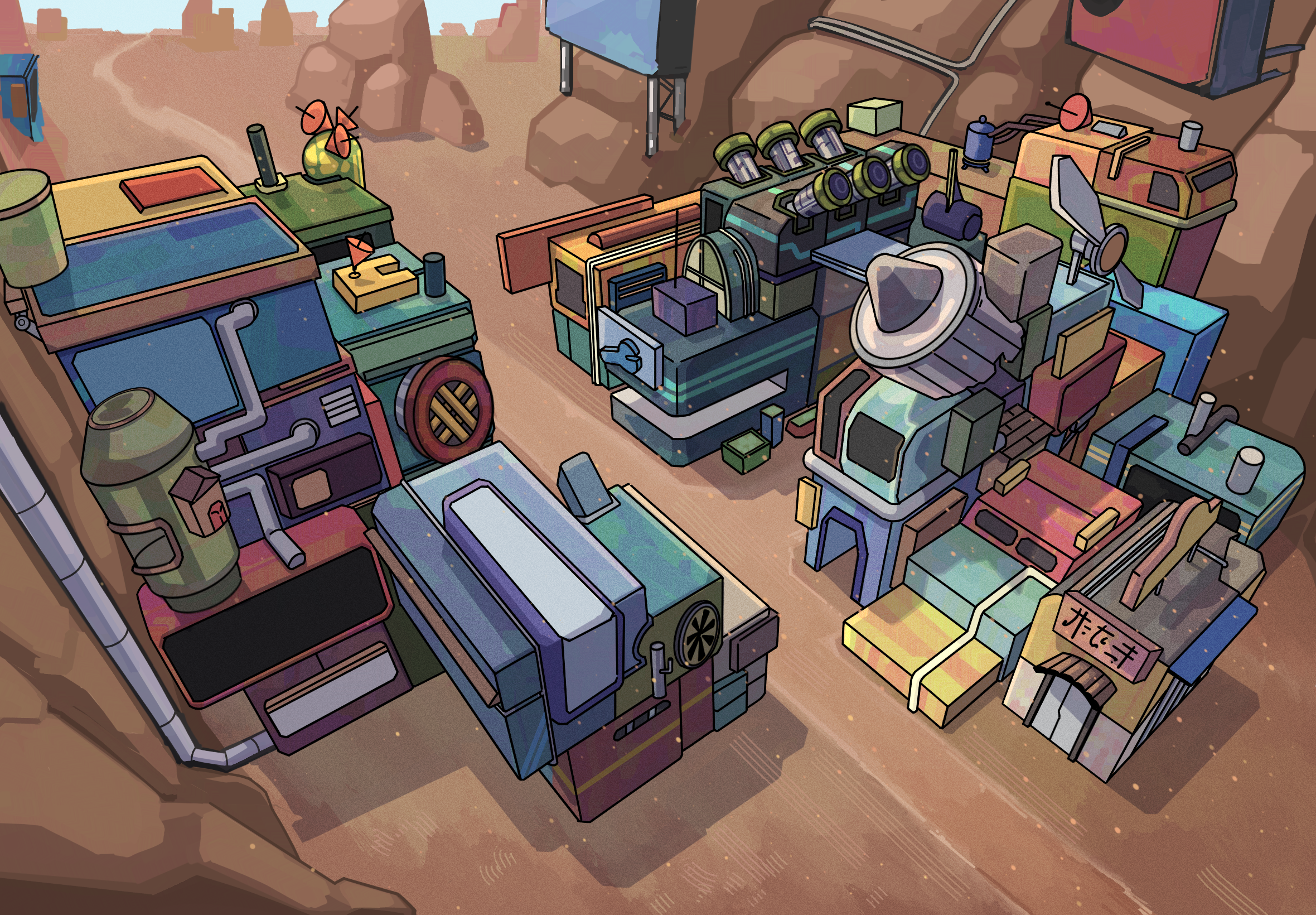 Rusty rampage key art showcasing building and environment